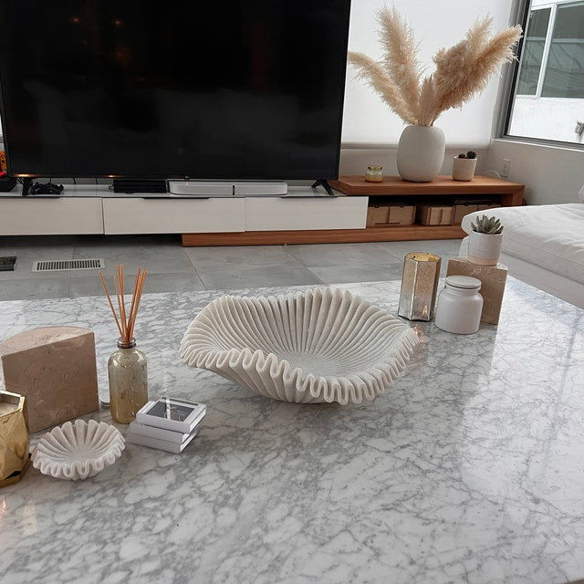 Customer photo review of White Marble Ruffle Bowl