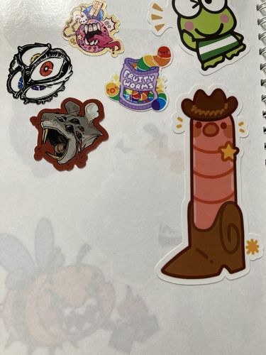 Customer photo review of Cowboy Worm Stickers