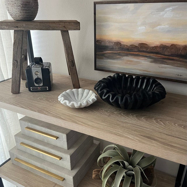 Customer photo review of Black Marble Fluted Bowl