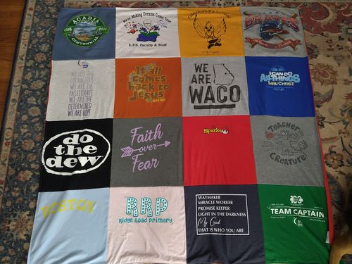 T-shirt quilt from waco university by Susan from GA