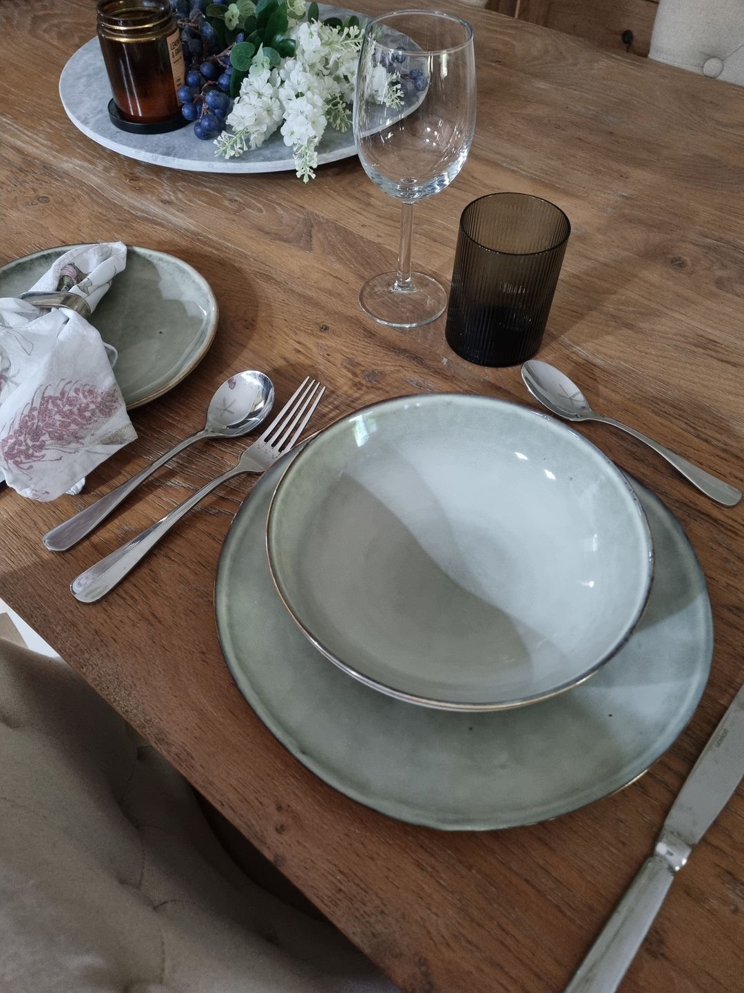 Customer photo review of DINNER SET Stoneware Olive Green 12pcs
