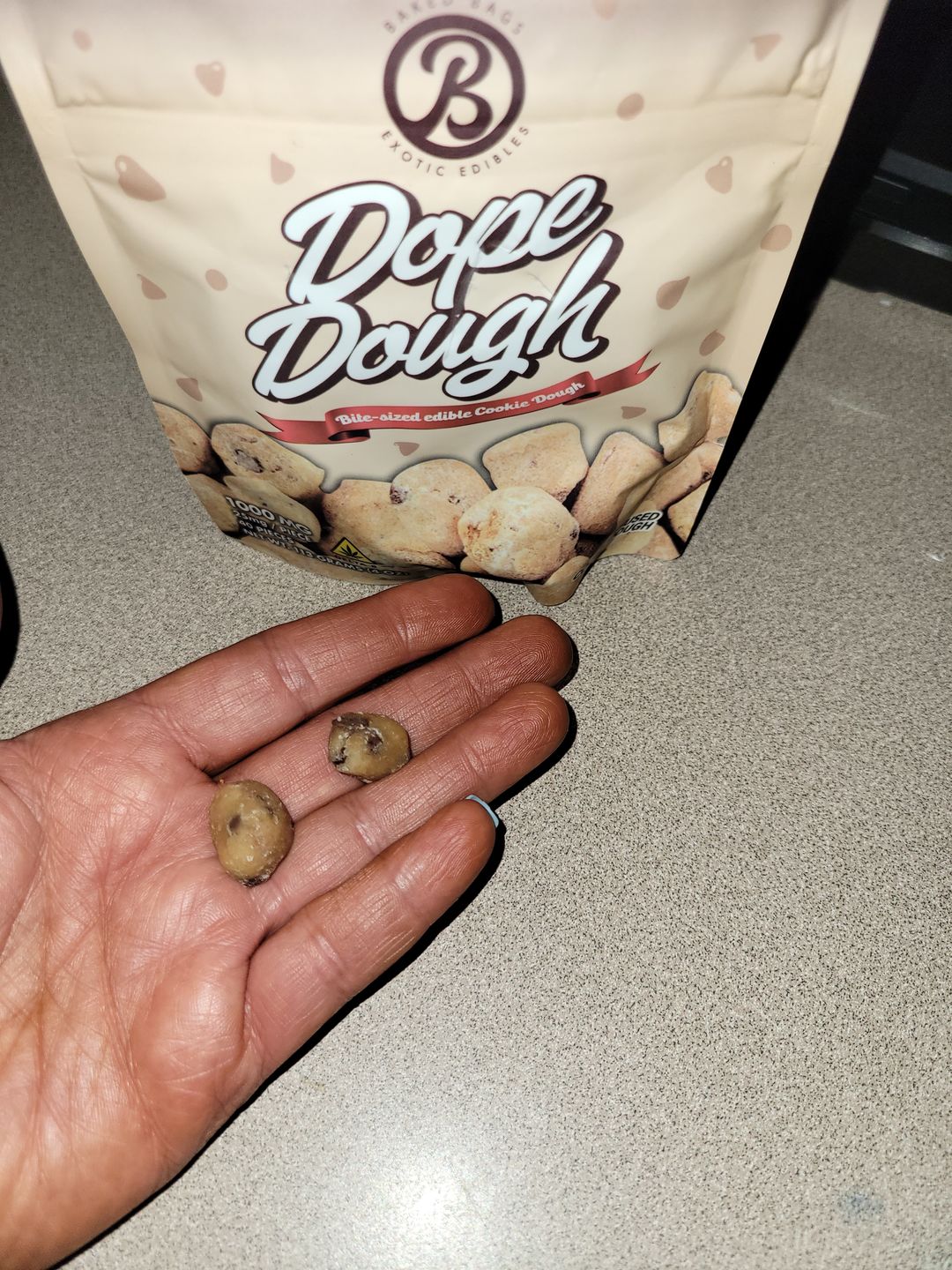 Customer photo review of DOPE DOUGH - CHOCOLATE CHIP COOKIE DOUGH EDIBLES D9 | 200MG