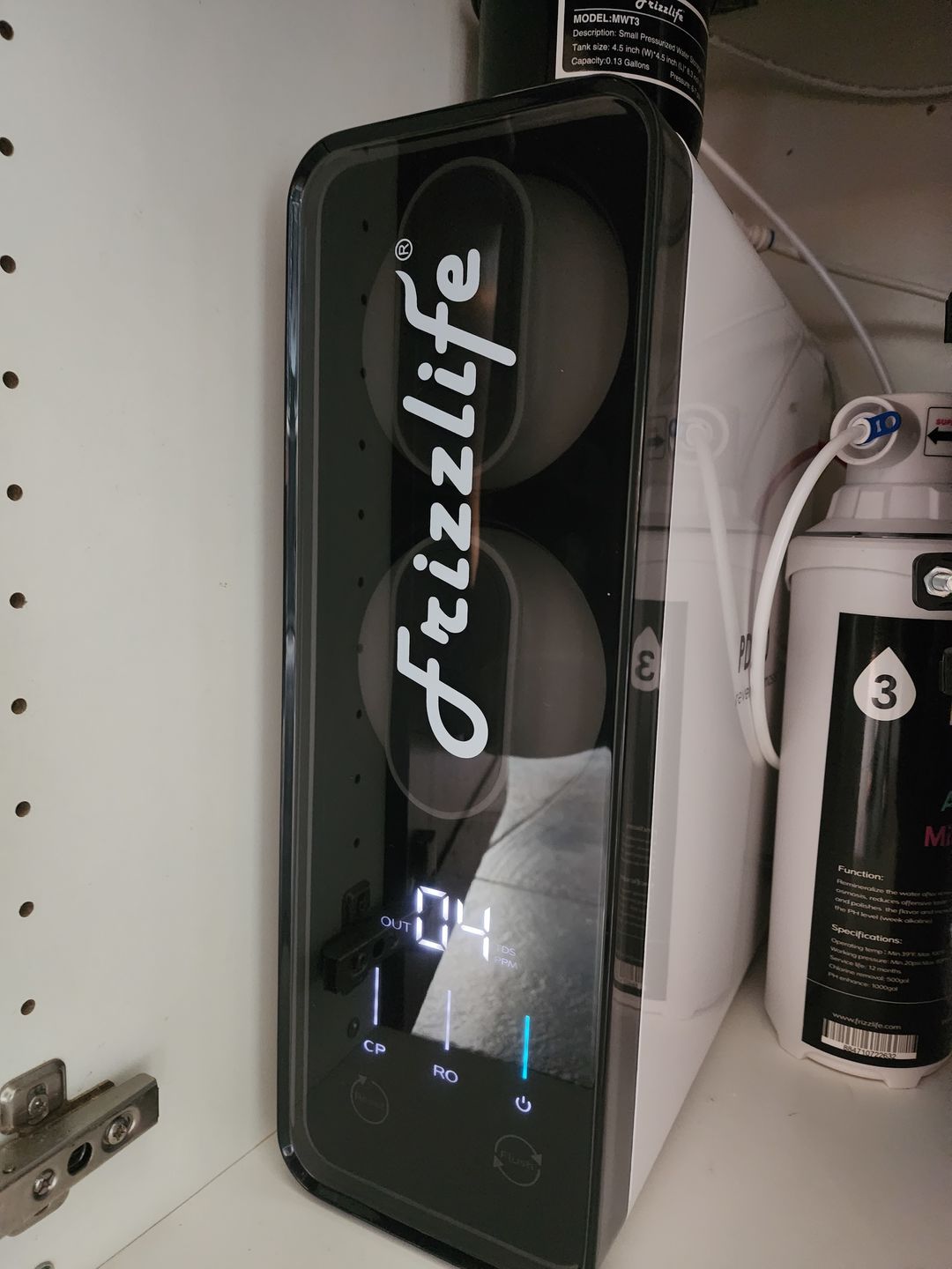 Customer photo review of Frizzlife 600 GPD Tankless Reverse Osmosis Water System With Alkaline & Remineralization, PD600-TAM3