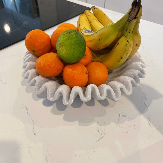 Customer photo review of White Marble Ruffle Bowl