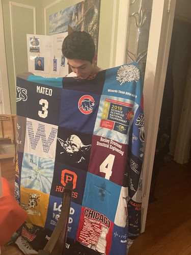 T-shirt quilt featuring chicago cubs by Julianne from IL