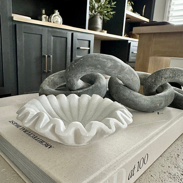 Customer photo review of White Marble Ruffle Bowl