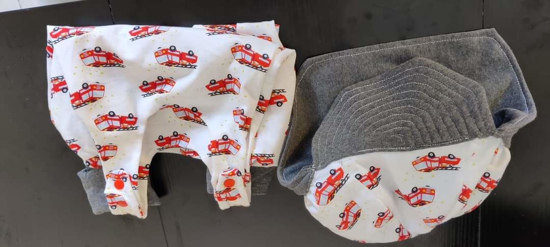 Customer photo review of Fire Engines Cotton Jersey Fabric