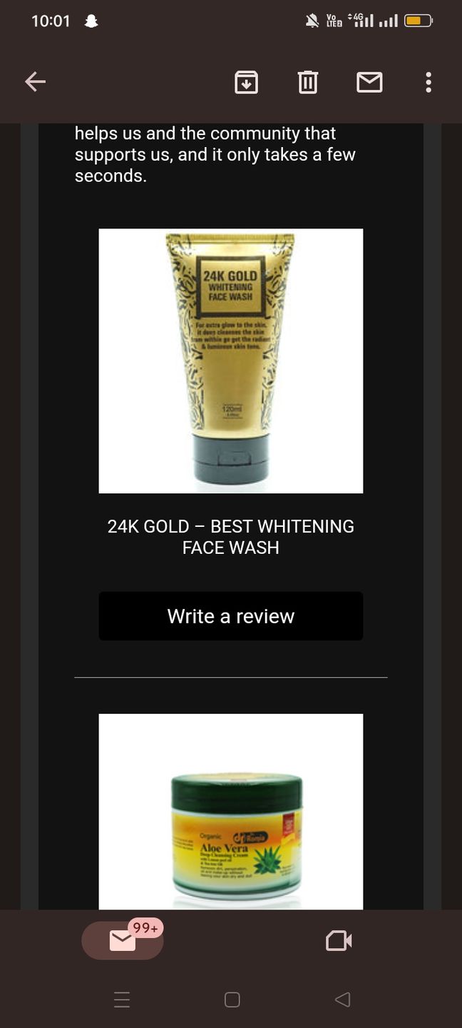 Customer photo review of 24K GOLD – BEST WHITENING FACE WASH