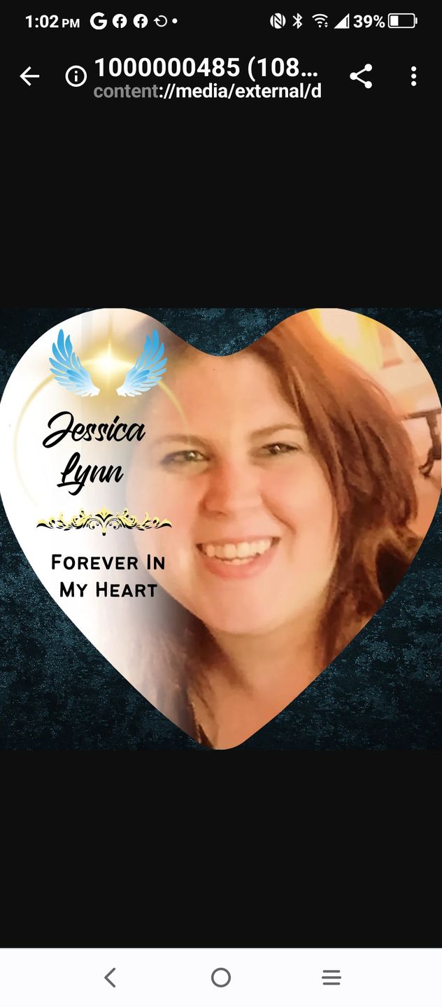 Customer photo review of Custom Name Heart Photo Memorial Necklace