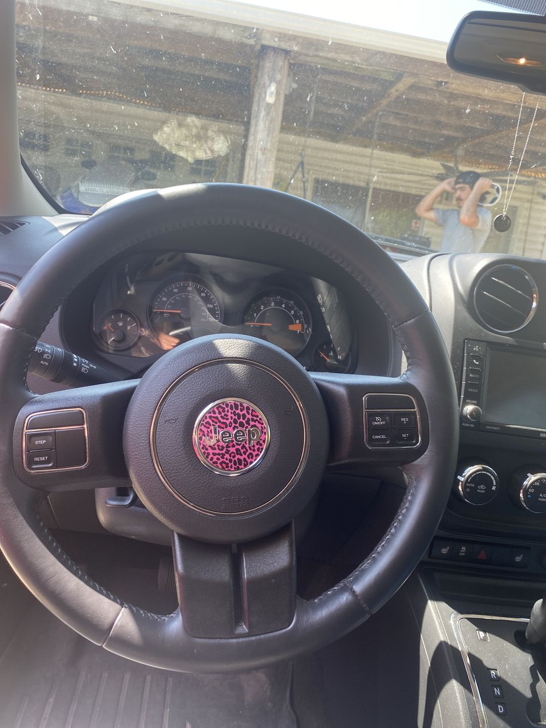 Customer photo review of Animal Print Steering Wheel Decal for Jeep
