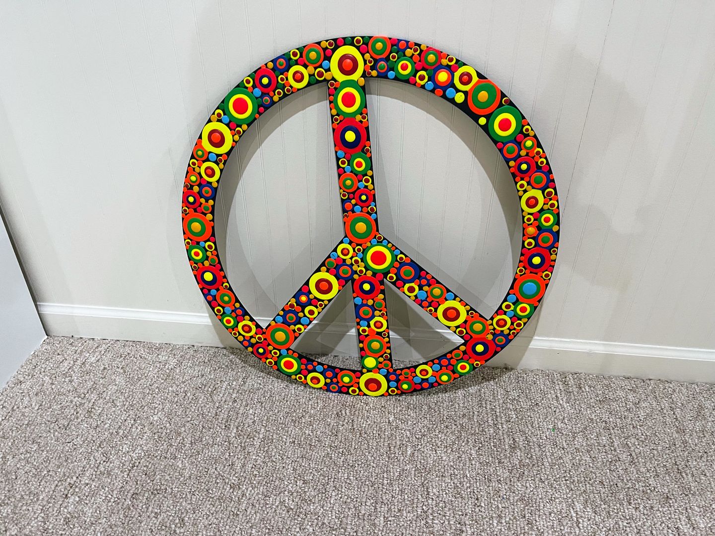 Customer photo review of Unfinished Wood Peace Symbol Shape - Craft - up to 24" DIY