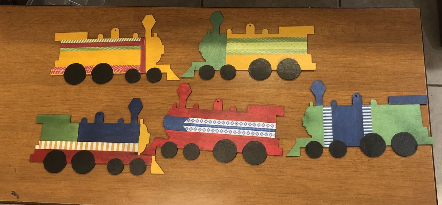 Customer photo review of Unfinished Wood Train Shape - Craft - up to 24" DIY