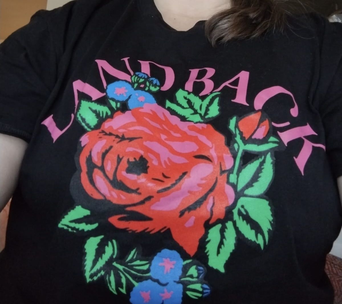 Customer photo review of Land Back Rose Tee