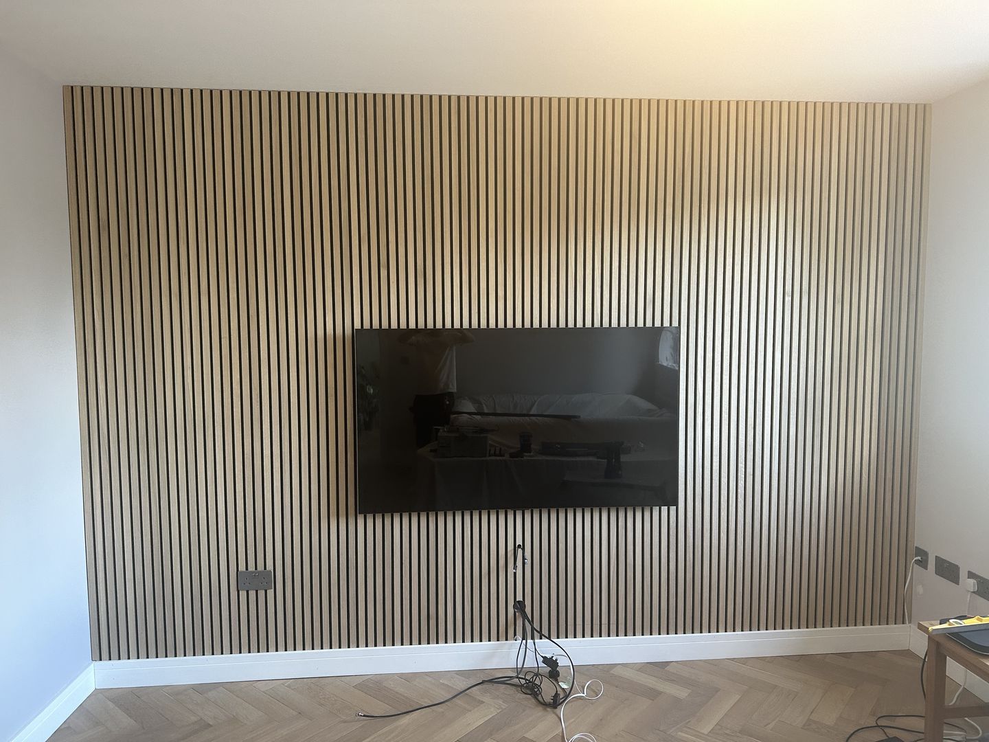 Customer photo review of SlatWall Acoustic Natural Oak