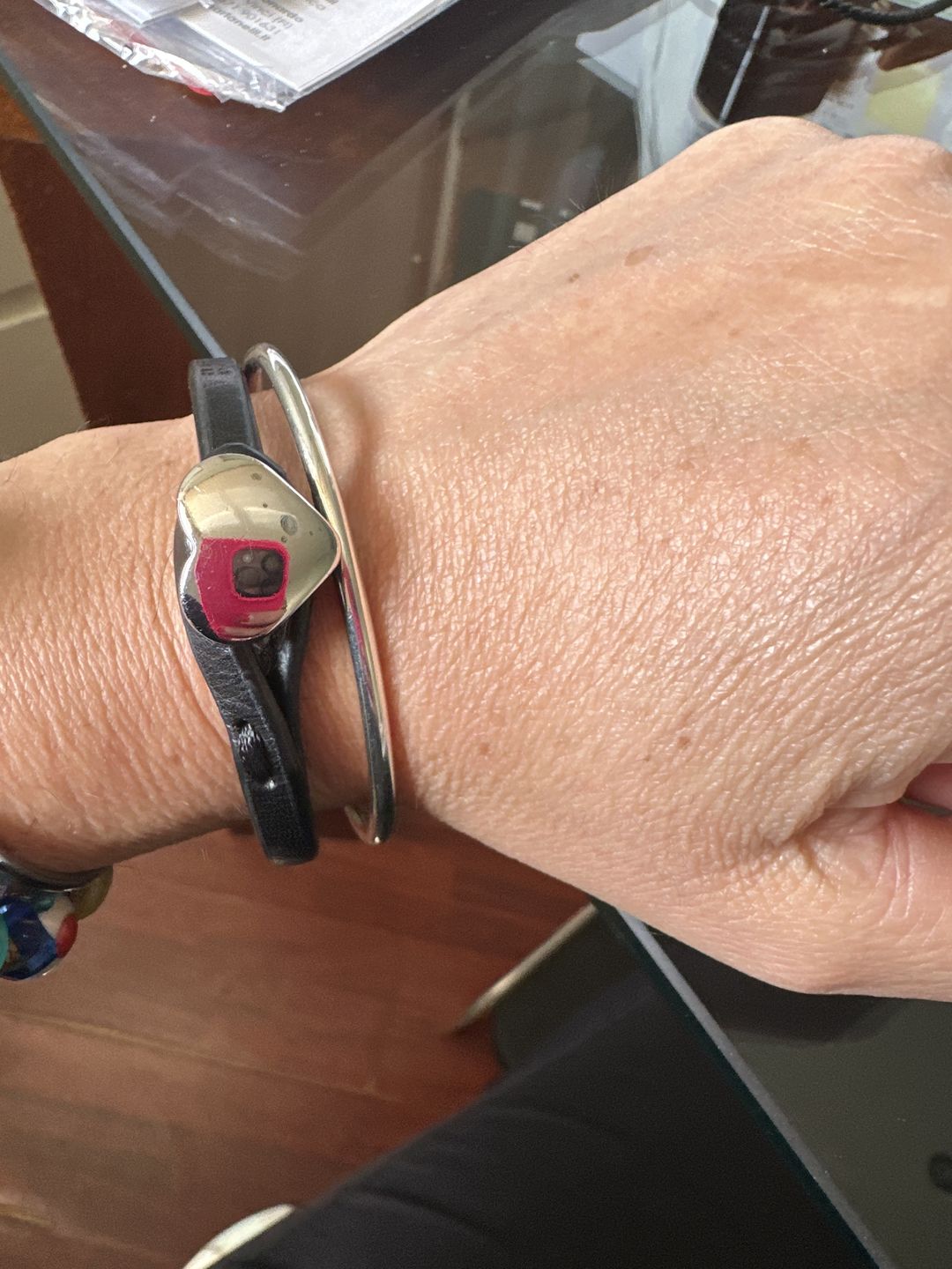 Customer photo review of Bracciale pelle Cuore Mio Palladio Tulsi