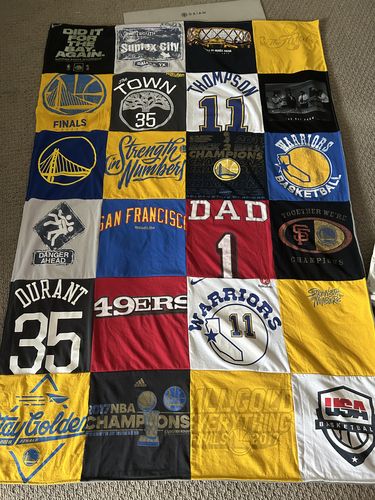 T-shirt quilt featuring golden state warriors, san francisco 49ers by Ron  from CA