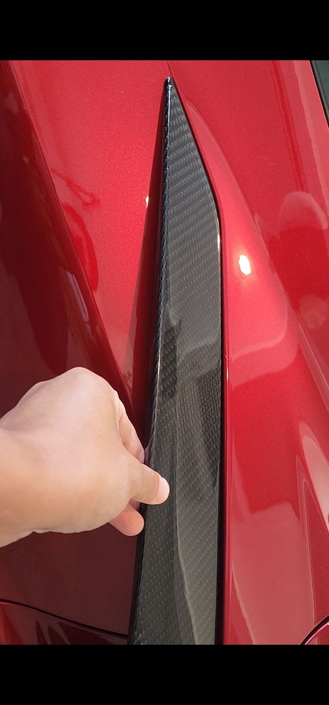 Customer photo review of Corvette C8 Carbon Fiber Side Door Garnish