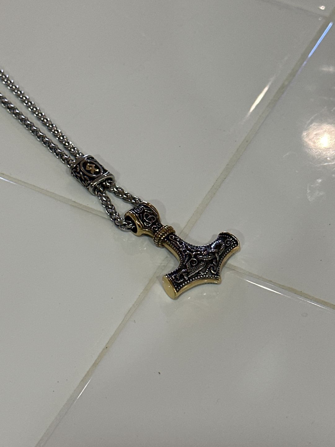 Customer photo review of Mjölnir - Thor's Hammer Stainless Steel Necklace