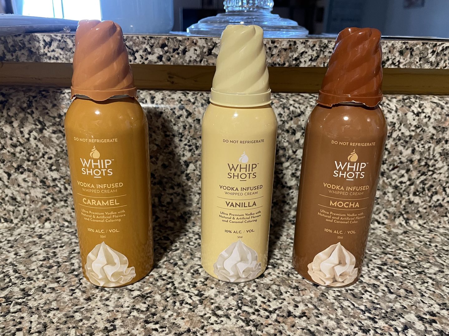 Customer photo review of Whip Shots Vodka Infused Whipped Cream 50ML Bundle Set