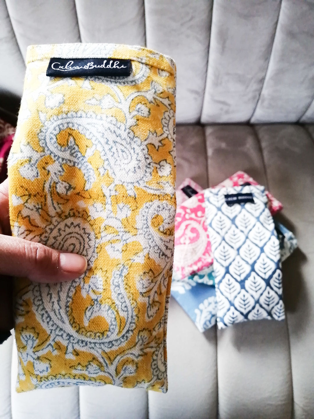 Customer photo review of Eye Pillow - Mustard Paisley
