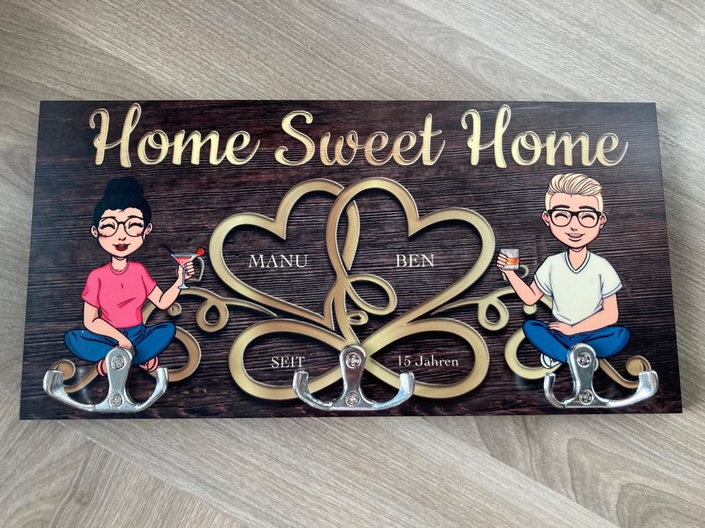 Customer photo review of Home sweet home - Paar-Schlüsselbrett