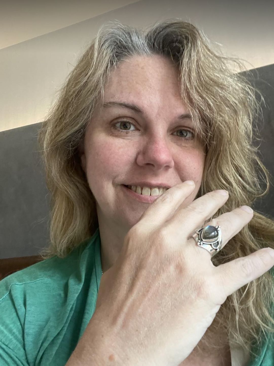 Customer photo review of Teardrop Labradorite Ring Sterling Silver