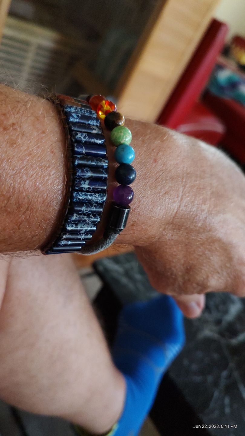 Customer photo review of Men's Warrior Jasper Bracelet