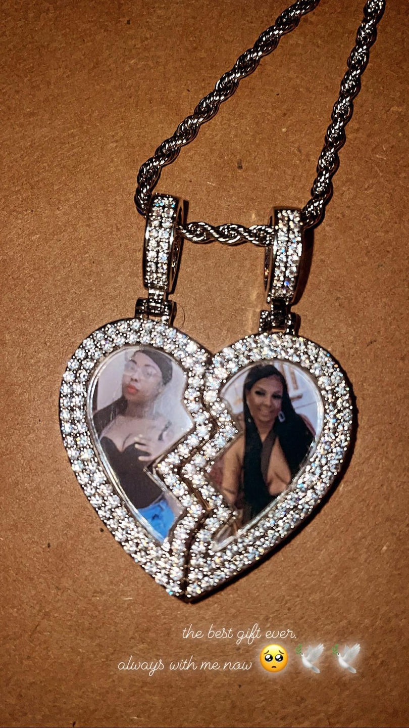 Customer photo review of Split heart Custom picture necklace