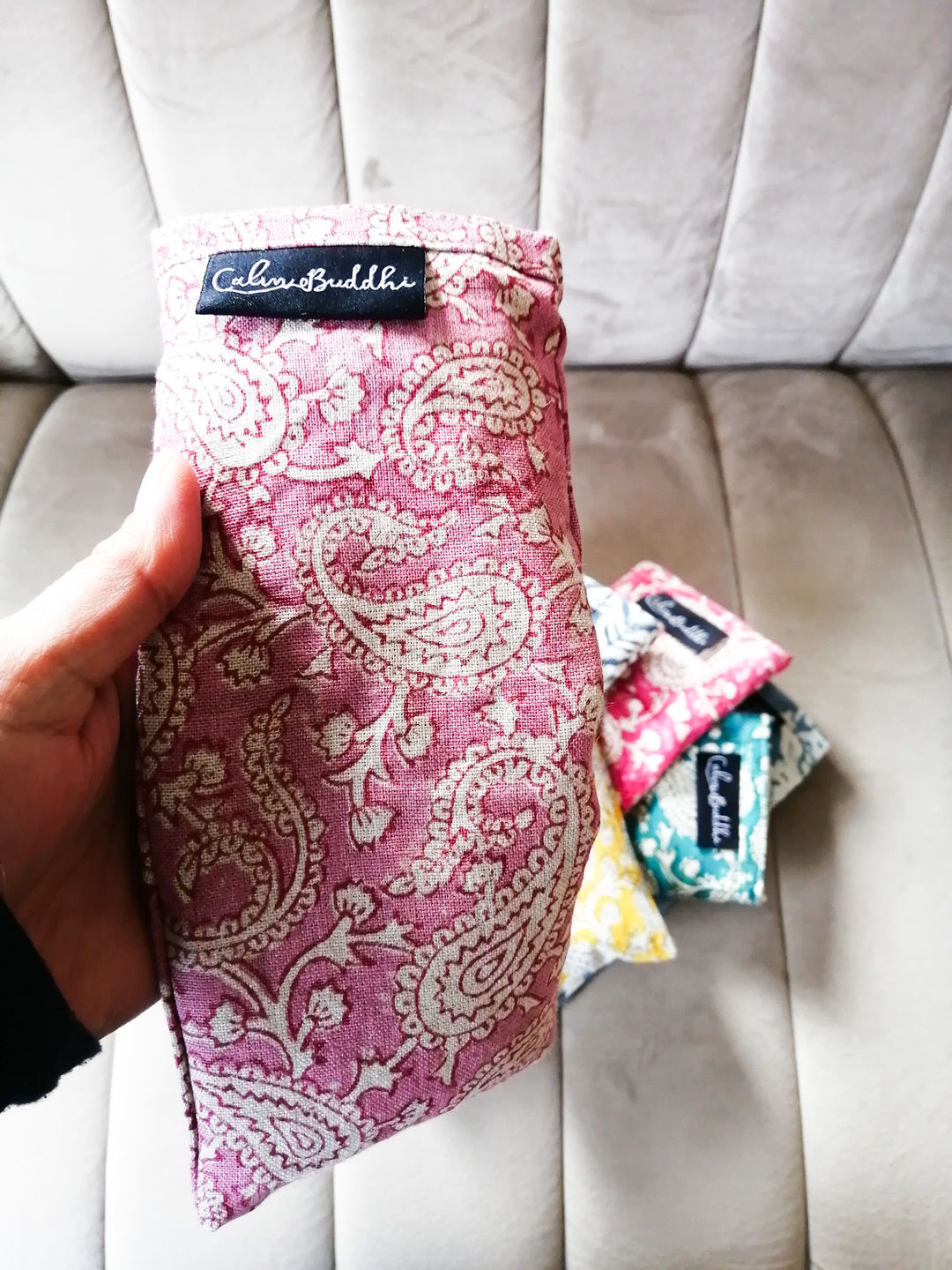 Customer photo review of Eye Pillow - Paisley Pink Linen