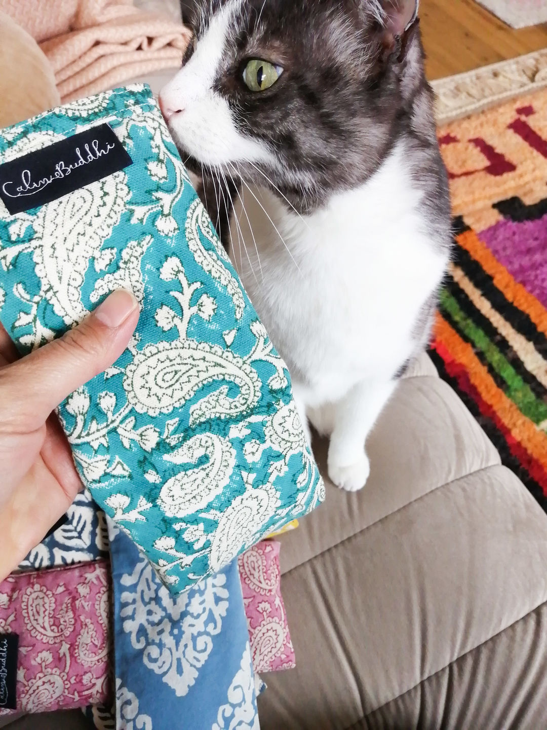 Customer photo review of Eye Pillow - Teal Paisley