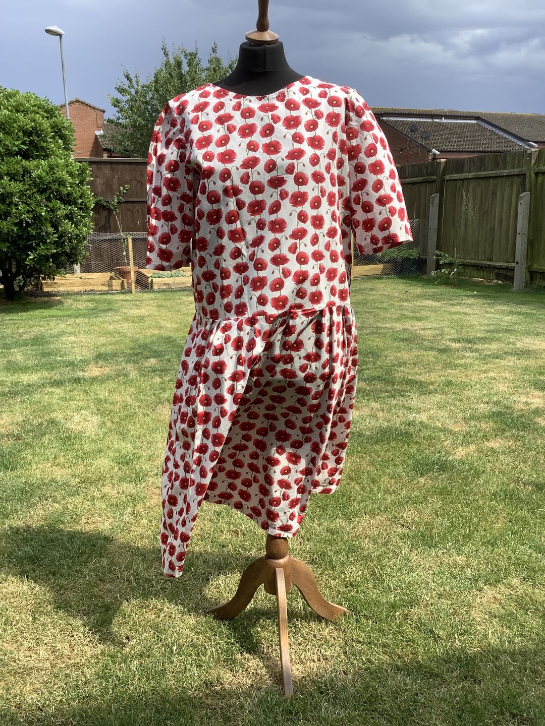 Customer photo review of Poppies Rose & Hubble Cotton Poplin Fabric