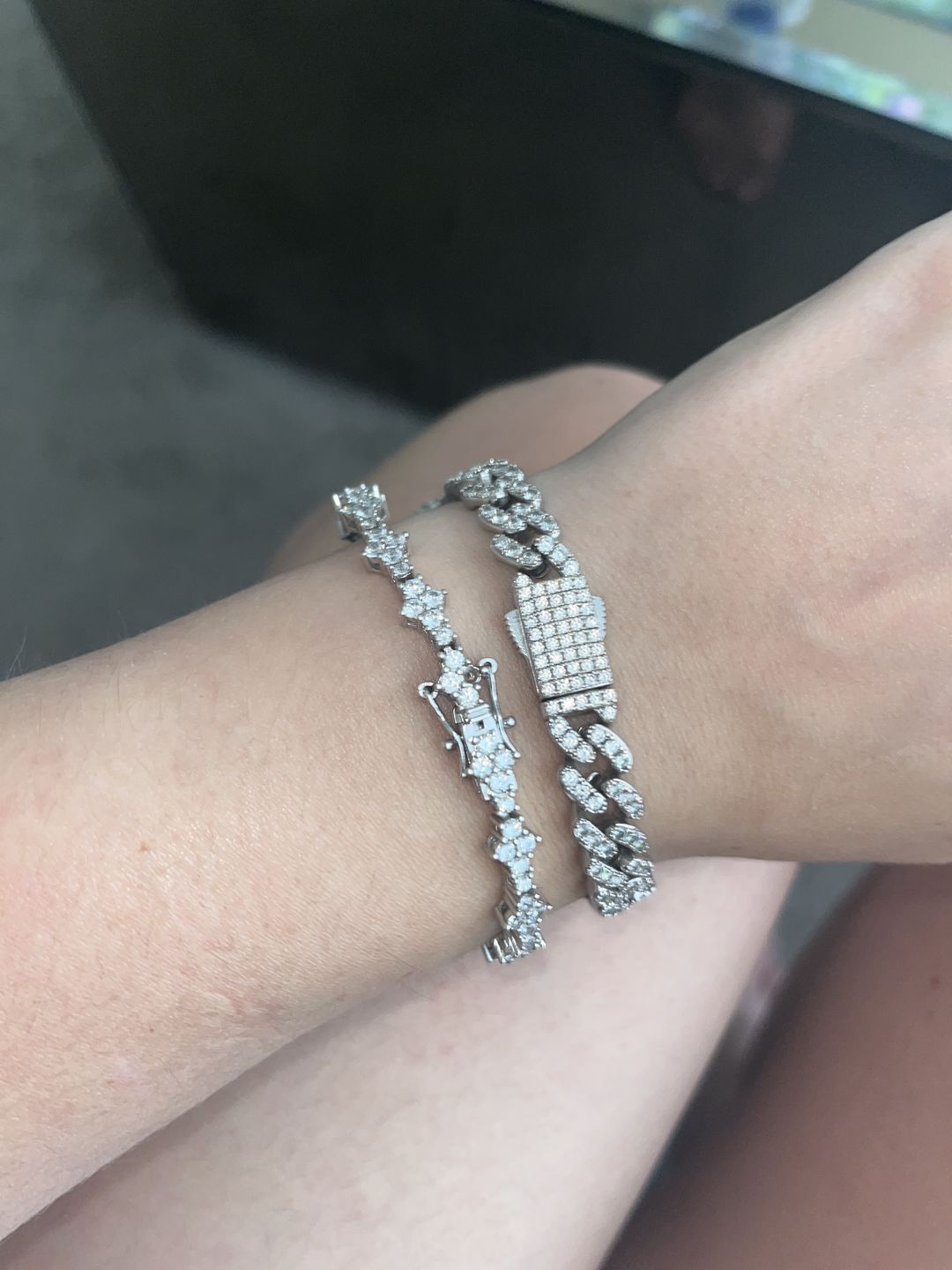 Customer photo review of HONEYCOMB BRACELET. - 3MM WHITE GOLD