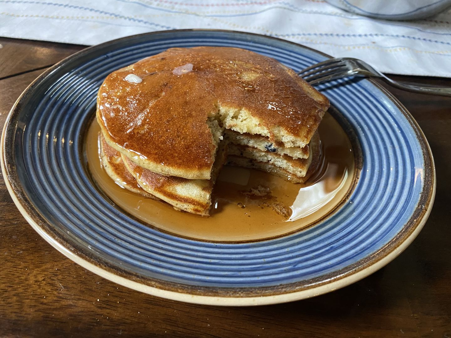 Customer photo review of Cousin T's Blueberry Gourmet Pancake Mix (2 Pack)