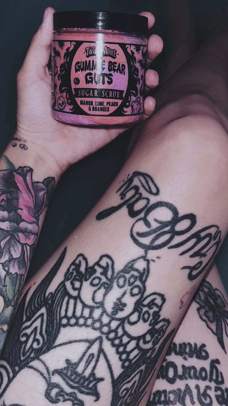 Customer photo review of Gummie Bear Guts Sugar Scrub (Mango, Lime & Peaches)