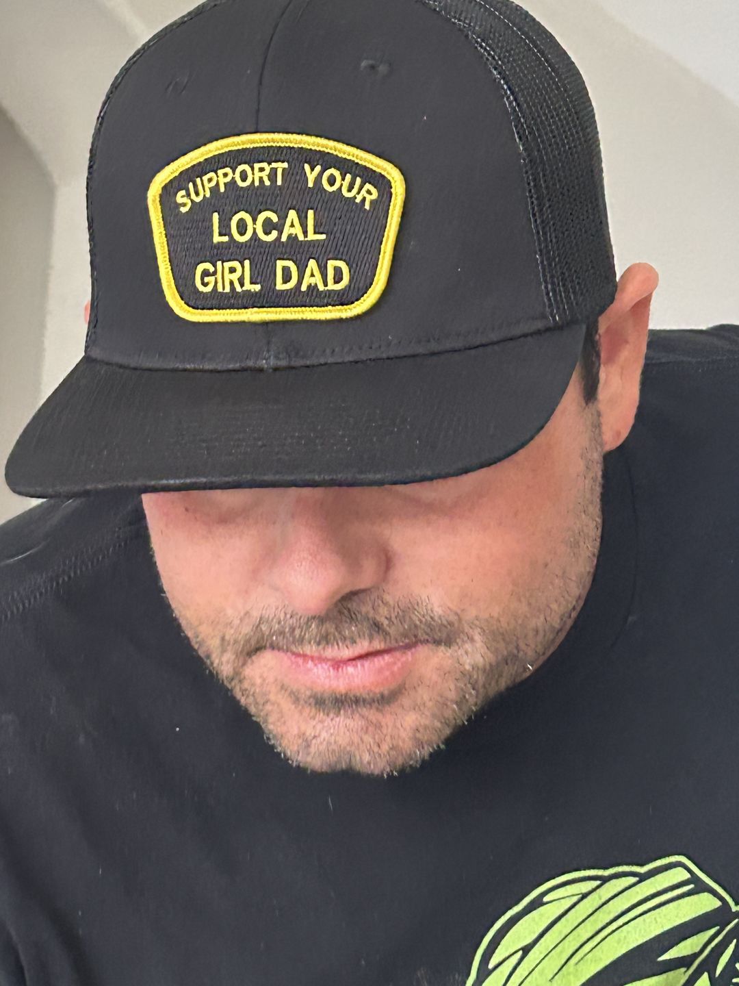 Customer photo review of Support Your Local Girl Dad Patch Hat