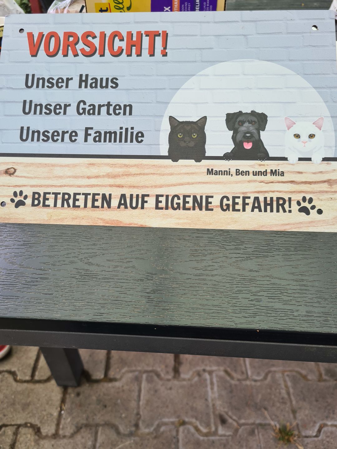 Customer photo review of Vorsicht - Individuelles Gartenschild