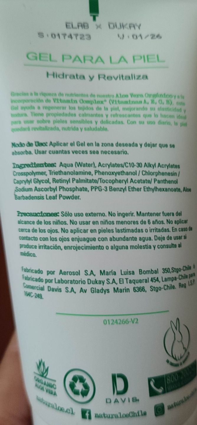 Customer photo review of Gel Puro de Aloe Vera 150ml