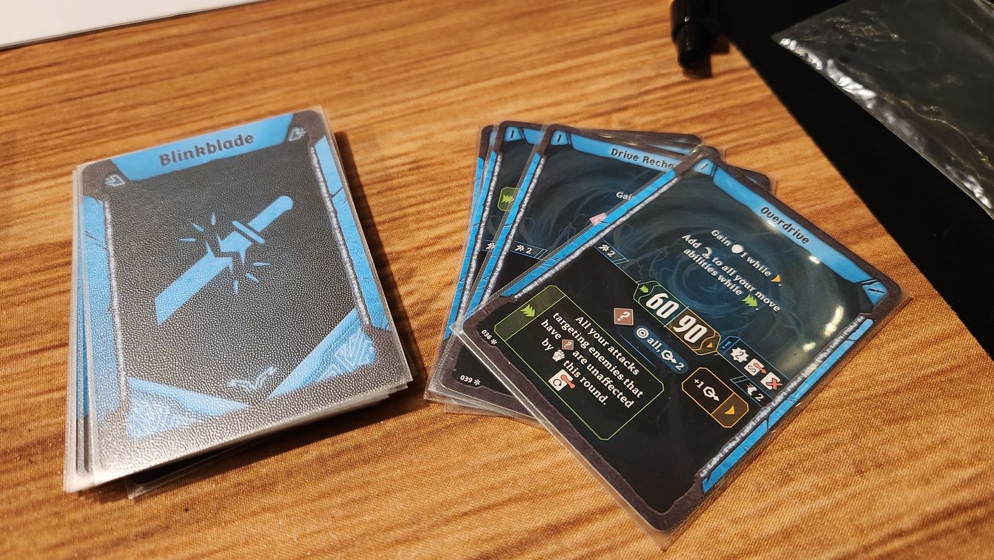 Customer photo review of Clear Matte Standard Size Card Sleeves