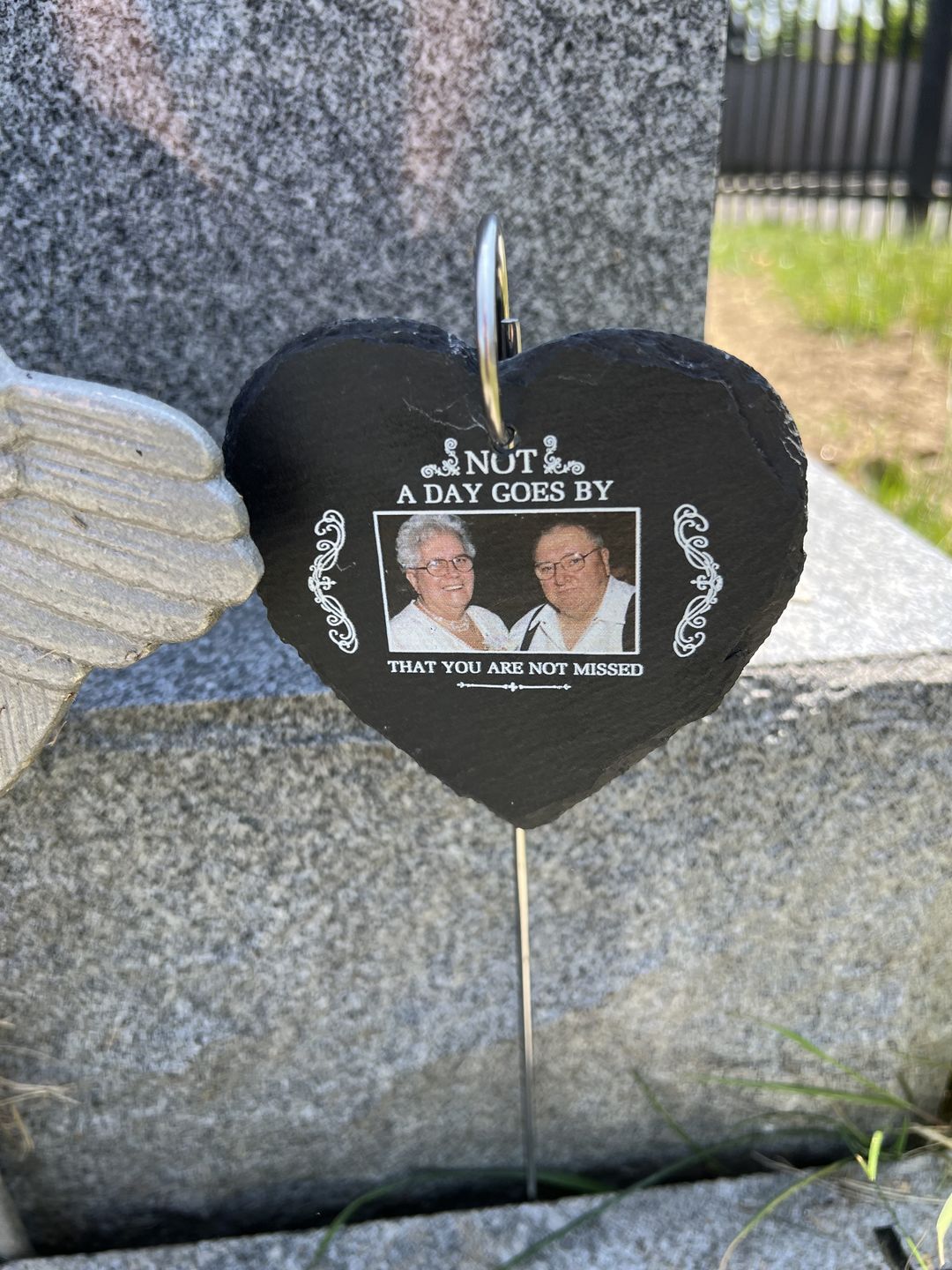 Customer photo review of Not A Day Goes By That You Are Not Missed - Personalized Slate
