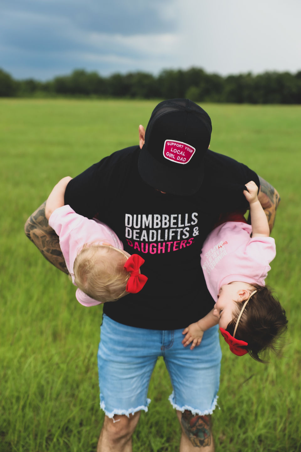 Customer photo review of Support Your Local Girl Dad Flat Bill Trucker