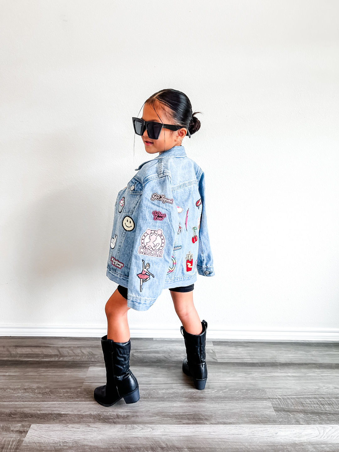 Customer photo review of Kids Classic Oversized Denim Jacket