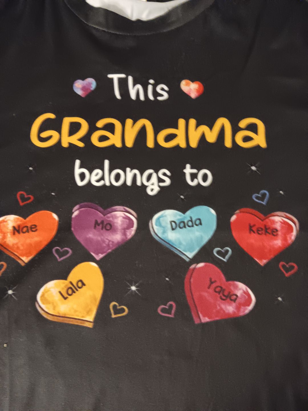 Customer photo review of Personalized This Grandma Belongs To Sweet Heart Grandkids T-Shirt