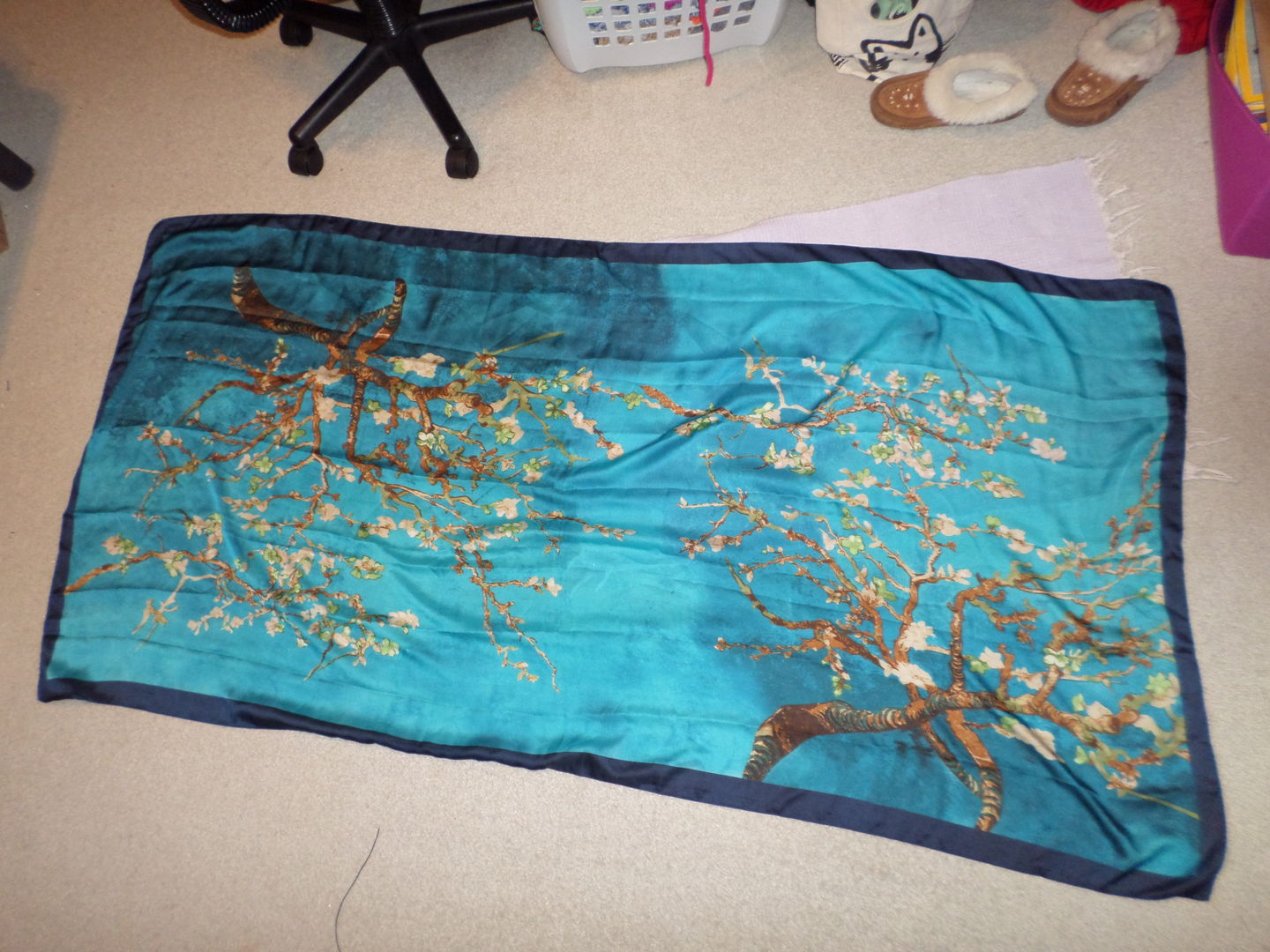 Customer photo review of Almond blossom silk Scarf