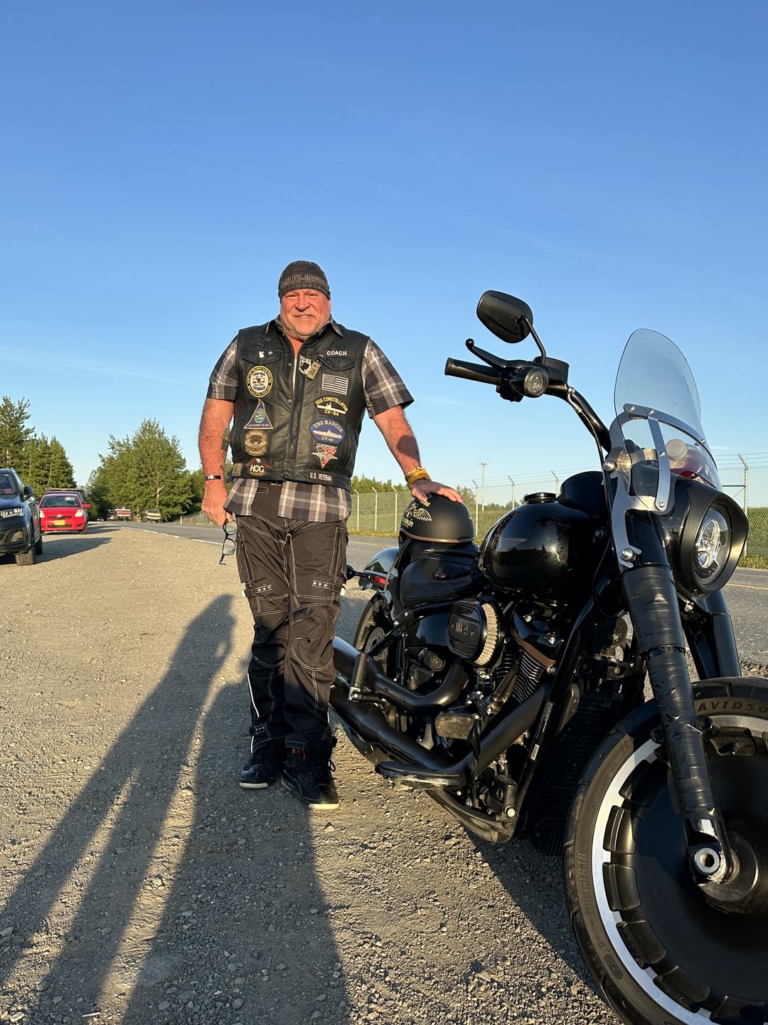Customer photo review of Motorcycle Riding Pants with Reflective Tape, Adjustable Size, Waterproof