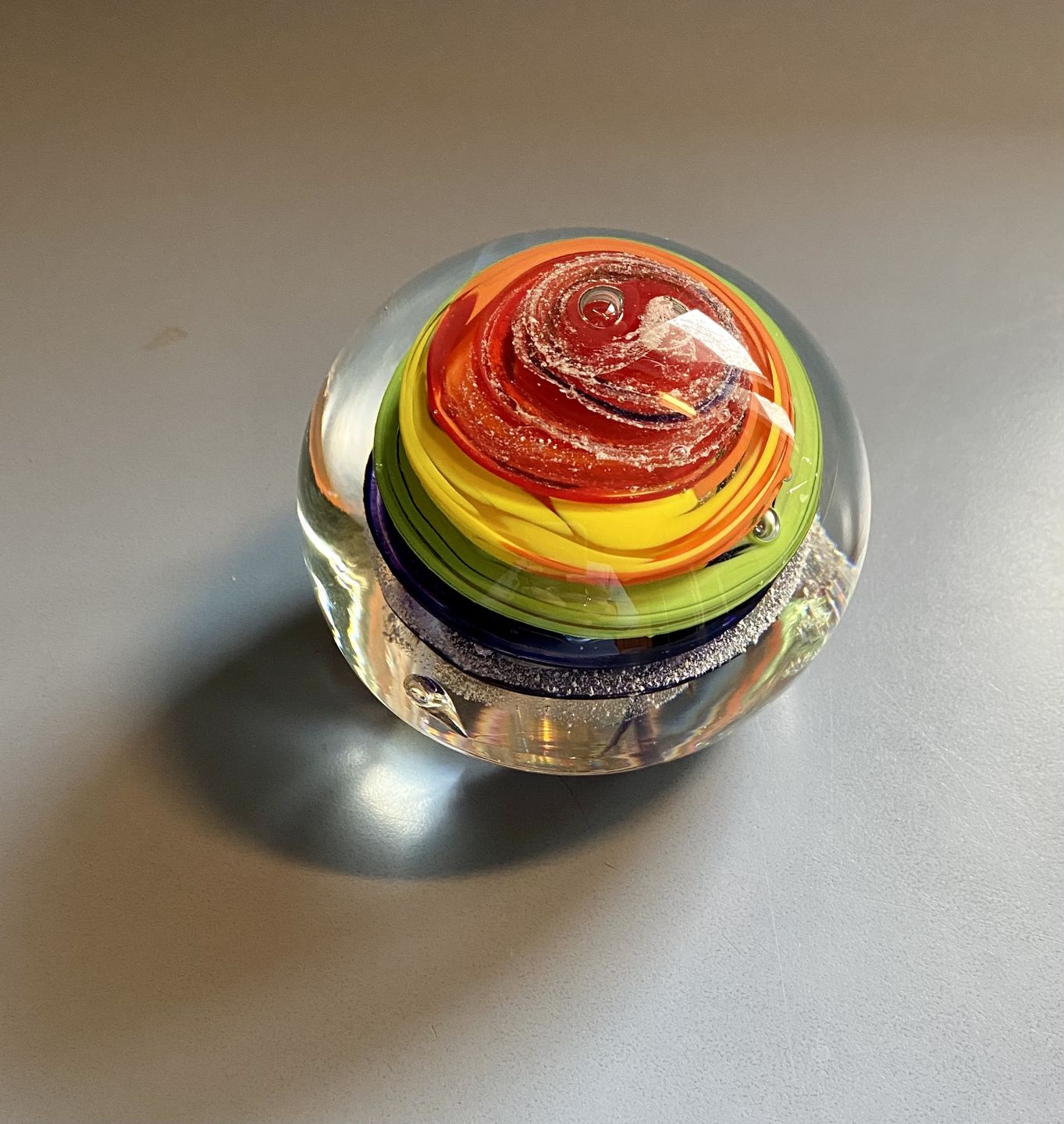 Customer photo review of Rainbow Bridge Swirl with Cremation Ash
