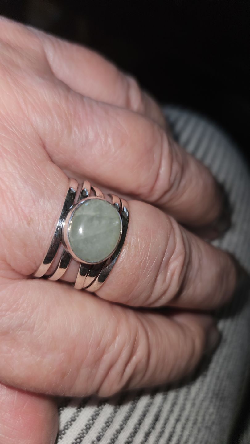 Customer photo review of Chunky Aquamarine Wrap Ring Sterling Silver