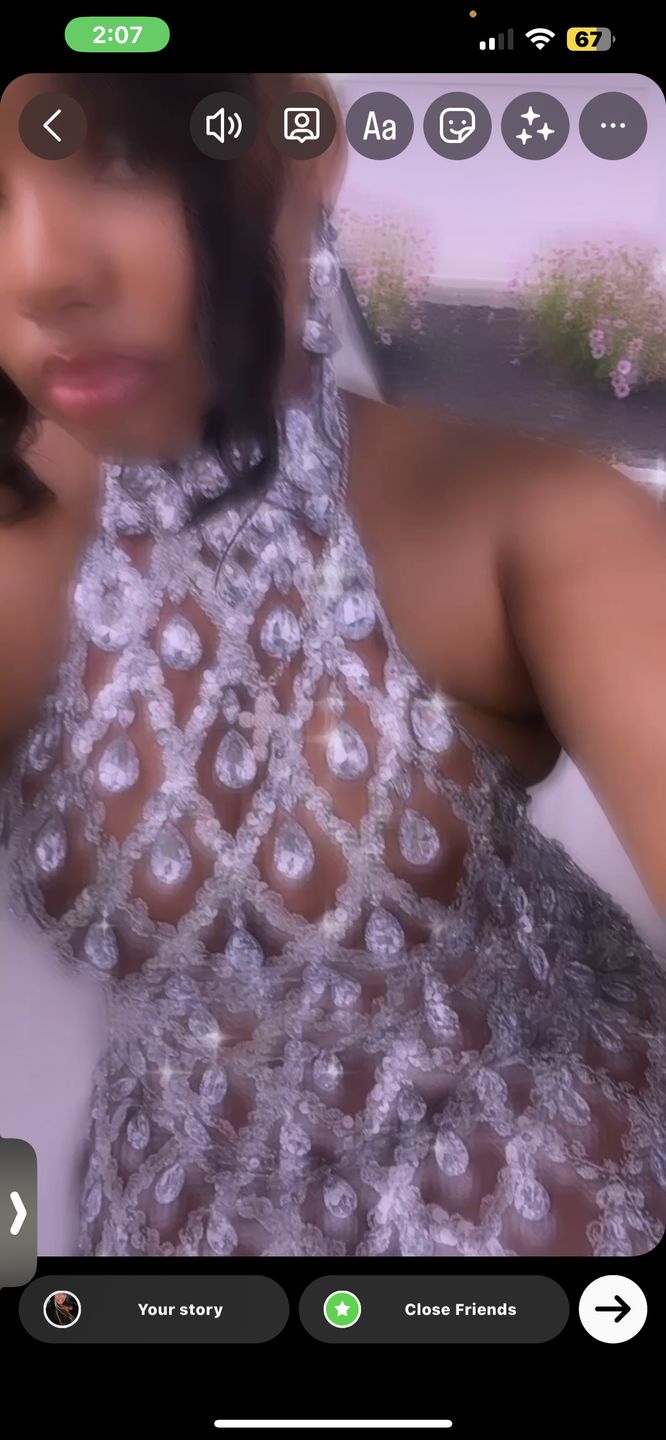 Customer photo review of Midnight Rhinestone Dress (Ready To Ship)