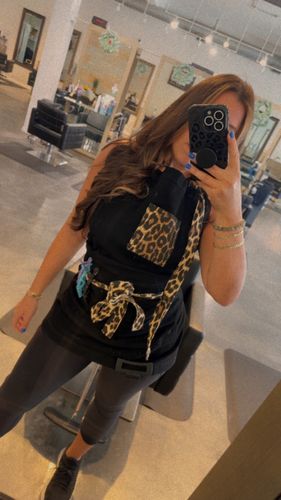 Customer photo review of Leopard Two Tone Apron
