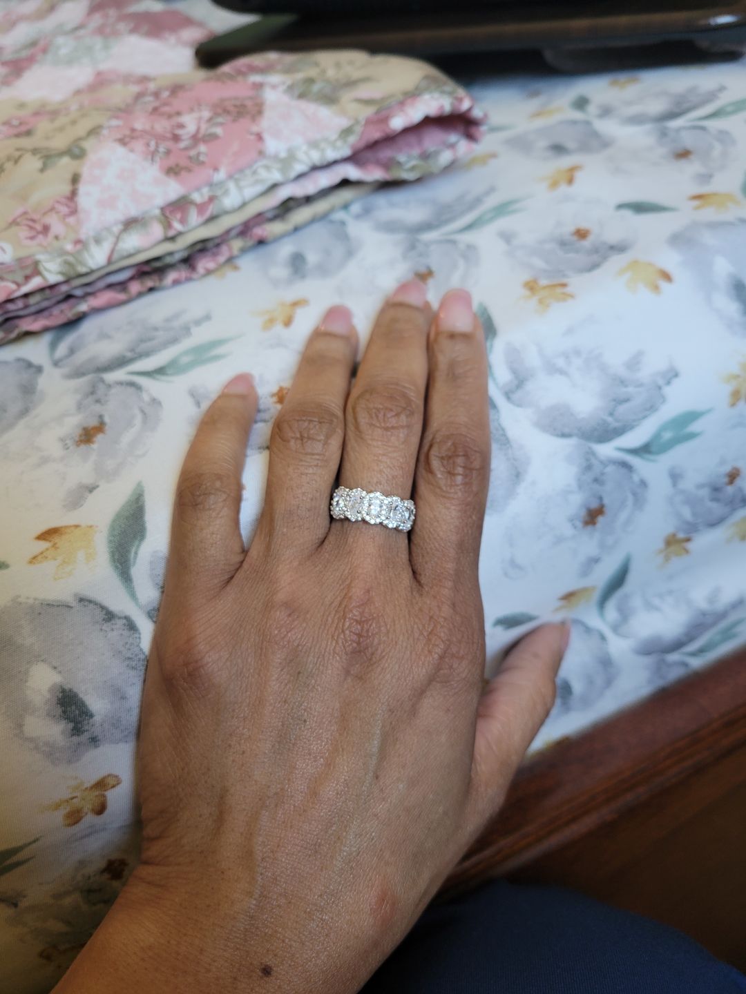 Customer photo review of 5-Stone CZ Band in Sterling Silver