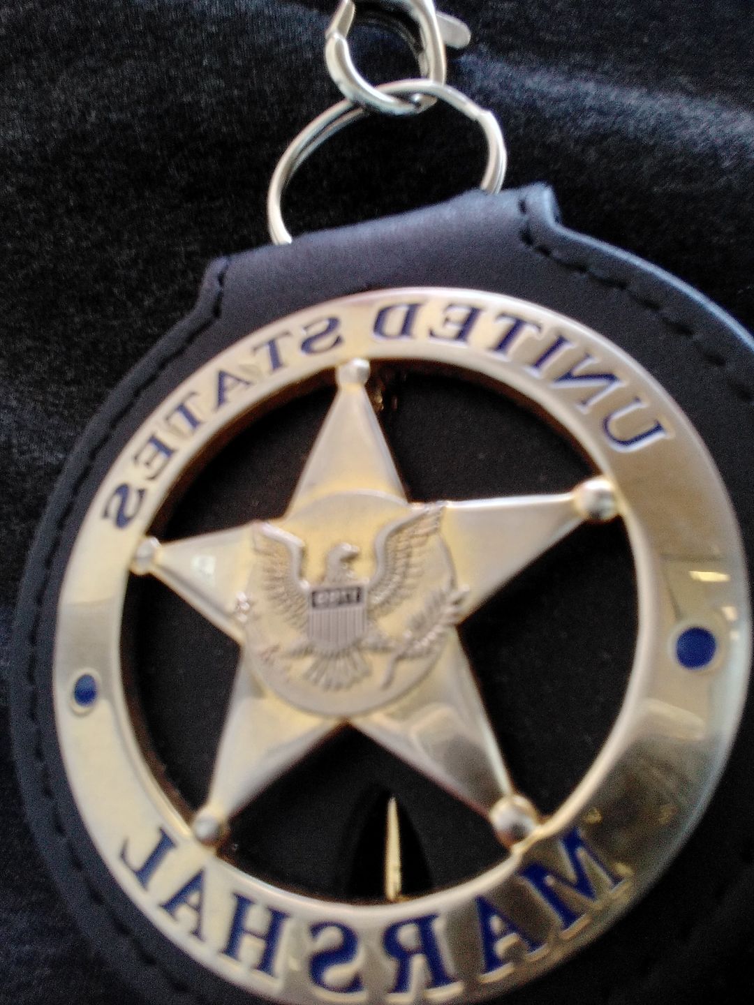 Customer photo review of US Federal Court Law Enforcement Marshal Gold Badge Replica Movie Props